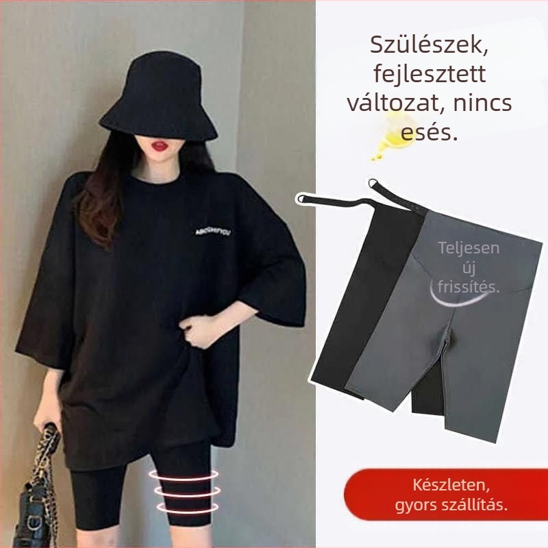 Anyasági nadrág fleece bélésével és has támasztó, Sharkskin anyag, hosszú karcsú szabású jóga nadrág ősz-tél