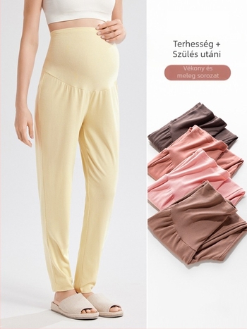 Kismama alvópizsama nadrág, laza szabás, magas derekú, 95% viszkóz 5% spandex, őszi-téli