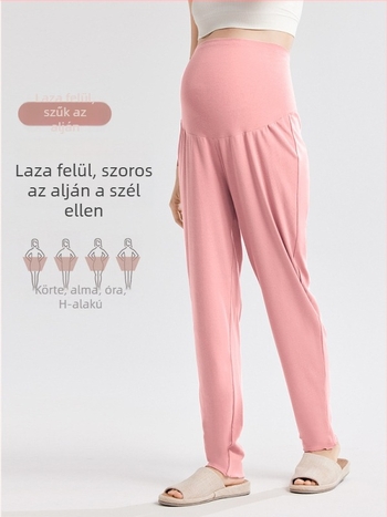 Kismama alvópizsama nadrág, laza szabás, magas derekú, 95% viszkóz 5% spandex, őszi-téli