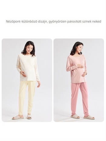 Kismama alvópizsama nadrág, laza szabás, magas derekú, 95% viszkóz 5% spandex, őszi-téli