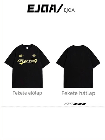 Női pamut rövid ujjú póló laza szabással, retro amerikai streetwear stílus, koreai ihletésű dizájn.