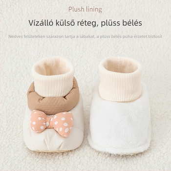Baba pamutcipő fleece-beléssel, őszi–téli szezonra, vastag, puha talppal, meleg járócipő csúszásmentes talppal