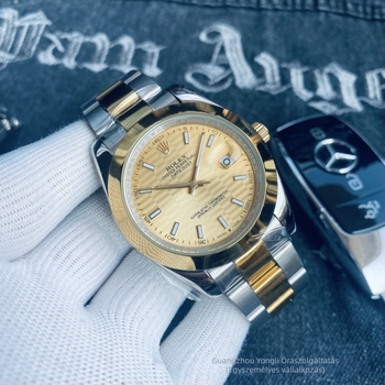 Férfi mechanikus óra, 2813 mozgású, 40,5 mm tárcsájú, naptár, rozsdamentes acél karkötő, vízálló 30 m
