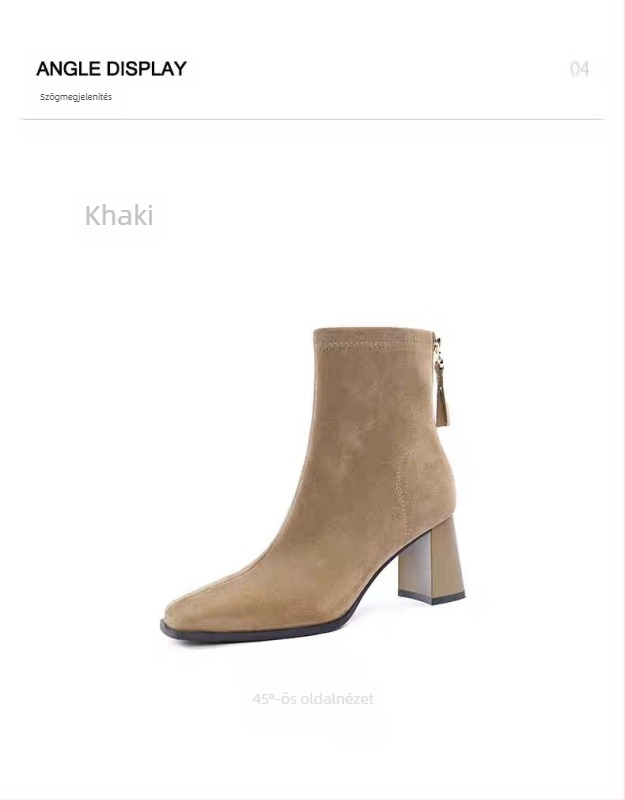 Suede bőrű női Martin csizma hátul cipzárral, középmagas szár, 3–5 cm-es sarok