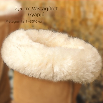Női téli csizma tehenes bőrből, báránybőr bélés, gumitalp, középmagas fazon, gyapjú talpbetét