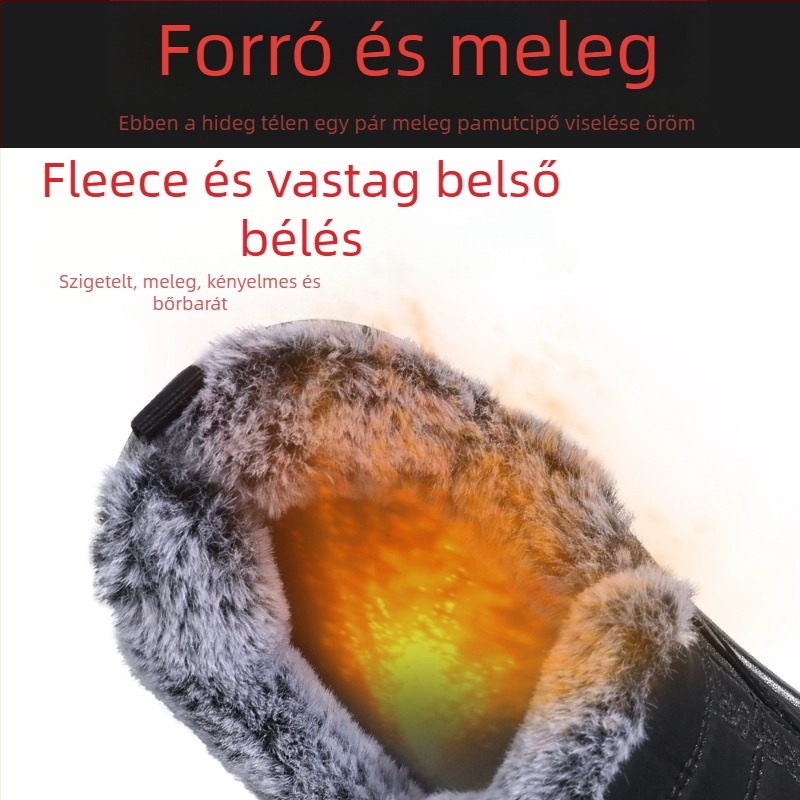 Pull back papucs – téli fleece bélés, uniszex, PU talp, vastagított