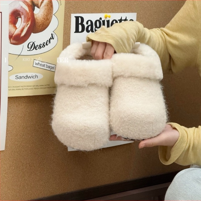 Női báránygyapjú mokaszín fleece-betéttel, Velcro-zár, kerek orr, alacsony felső rész, gumírozott talp, talpbetét gyapjú-kasmímp