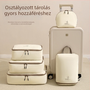 Utazási tároló készlet, öt darabos, Taslan anyagú, kézitáska-stílusú, multifunkcionális ruházati szervező