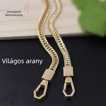 PU anyagú táska pánt, fém lánccal — váll- vagy keresztpánt (Anyag: PU; Kategória: Táska pánt/ vállpánt; Márka: Other)