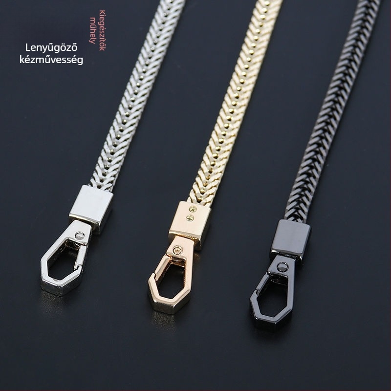 PU anyagú táska pánt, fém lánccal — váll- vagy keresztpánt (Anyag: PU; Kategória: Táska pánt/ vállpánt; Márka: Other)