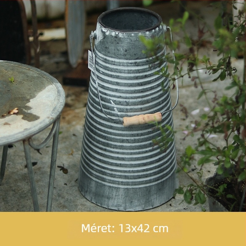 Fém virágvödör — korrózióálló, padlóra álló kivitel, otthoni kertészkedésre