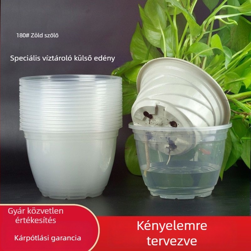 Virágcserép, műanyag, padlóra álló, egyszerű stílus, otthoni kertészkedéshez