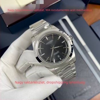 Férfi automata mechanikus karóra naptárfunkcióval, mozgás 2813 Pearl, vízálló 100 m