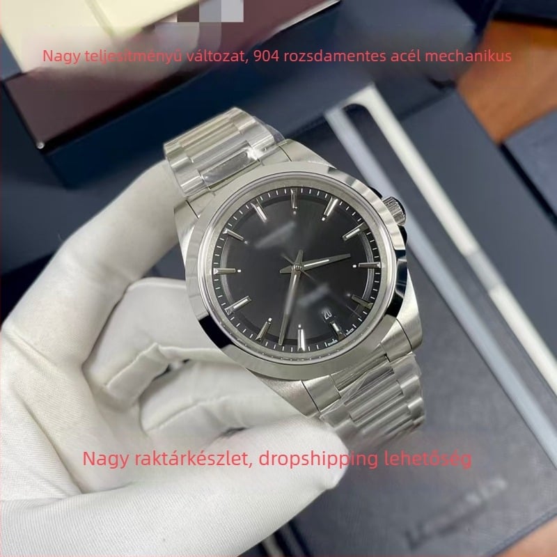 Férfi automata mechanikus karóra naptárfunkcióval, mozgás 2813 Pearl, vízálló 100 m