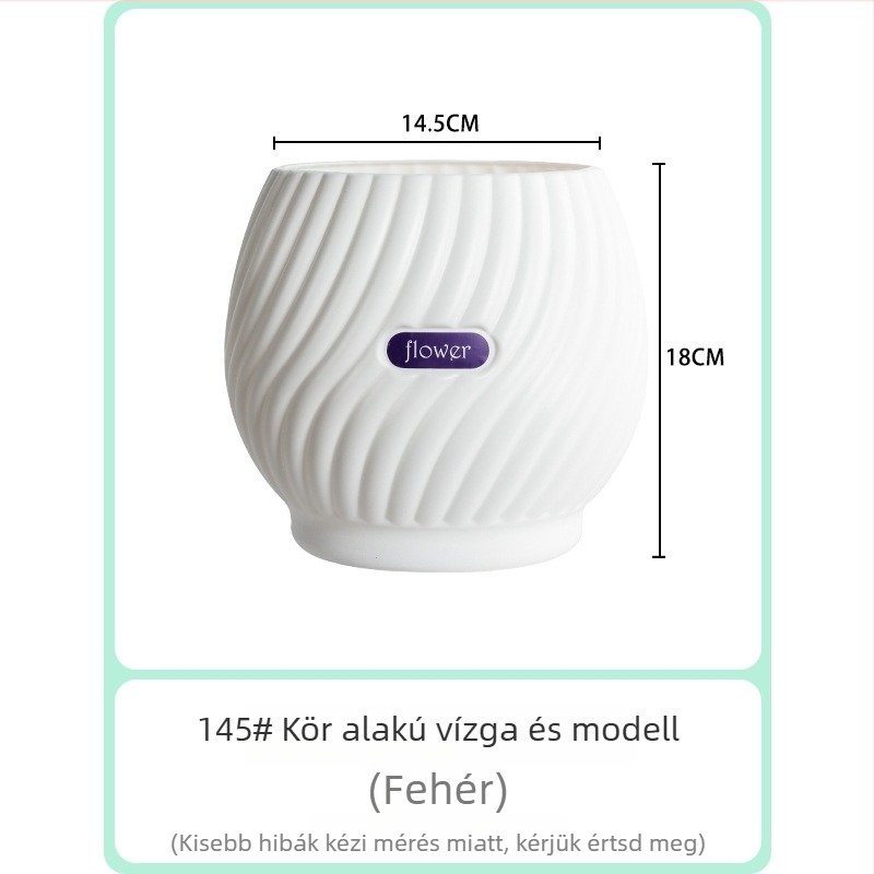 Nordic stílusú önöntöző virágtartó, műanyag gyantából, asztali vagy álló kivitelben, irodába és otthonra