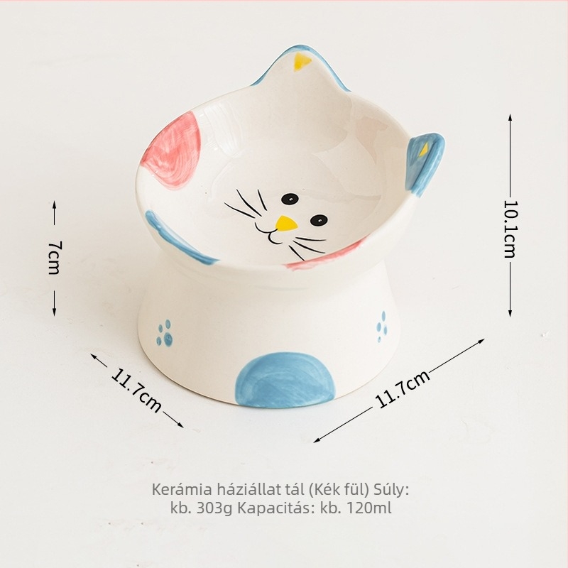 Happy márkájú kerámia macska etetőedény, 20 darabos készlet, háziállat etetési eszköz