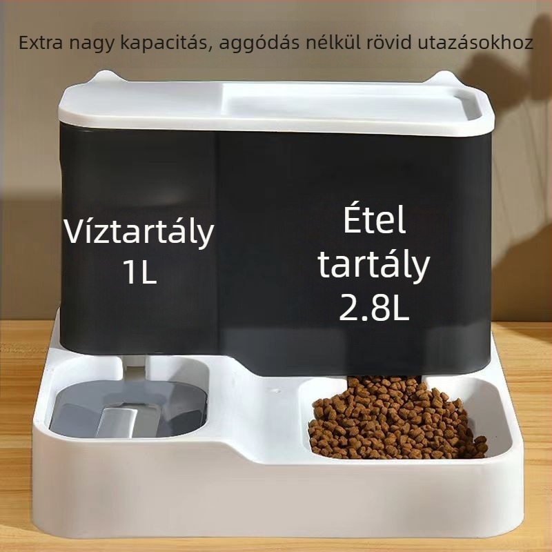 Macska automata etető és vízadagoló – műanyag, teljes készlet, macskák számára