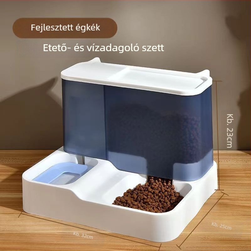 Macska automata etető és vízadagoló – műanyag, teljes készlet, macskák számára