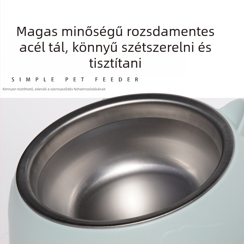 Macska dupla tál rozsdamentes acélból – étel és víz számára
