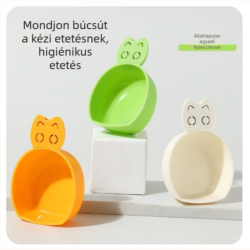 Műanyag macska- és kutyatáp kanál automata etetéssel, háziállat eleség-kiegészítők, 100 db dobozonként