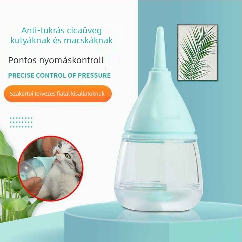 Macskáknak szóló etető cumisüveg — kézi etetés, Alkalmas macskáknak, Anyag: Egyéb