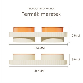 Macska étel- és víz tálak, műanyagból, két tál, anti-tipp és anti-spritz dizájnnal.