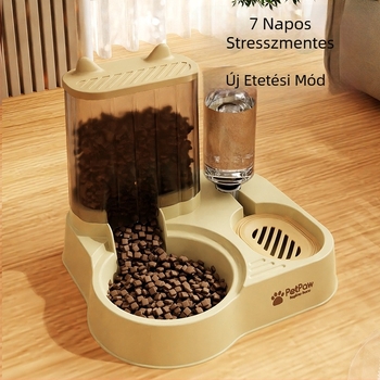 Integrált macska etető és vízadagoló | Műanyag | Márka Ham | Macskáknak | Csomagolás: 40 készlet dobozonként