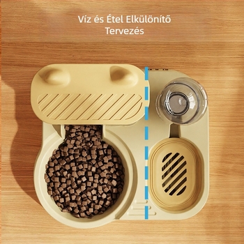 Integrált macska etető és vízadagoló | Műanyag | Márka Ham | Macskáknak | Csomagolás: 40 készlet dobozonként