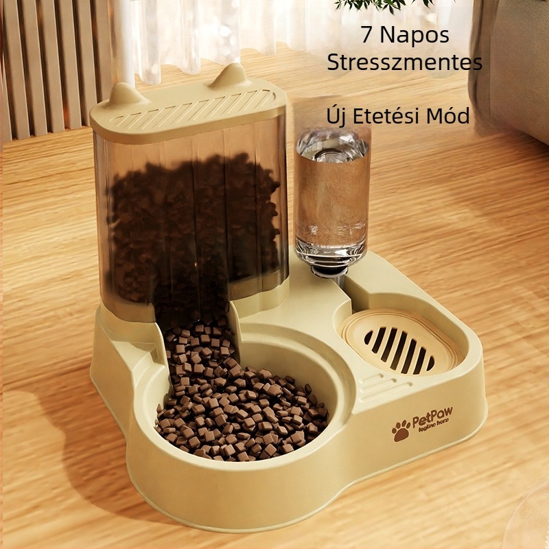 Integrált macska etető és vízadagoló | Műanyag | Márka Ham | Macskáknak | Csomagolás: 40 készlet dobozonként