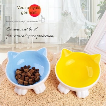Döntött kerámia macska etető tál, nagy kapacitás, Zhejiang eredet, 24 darabos készlet