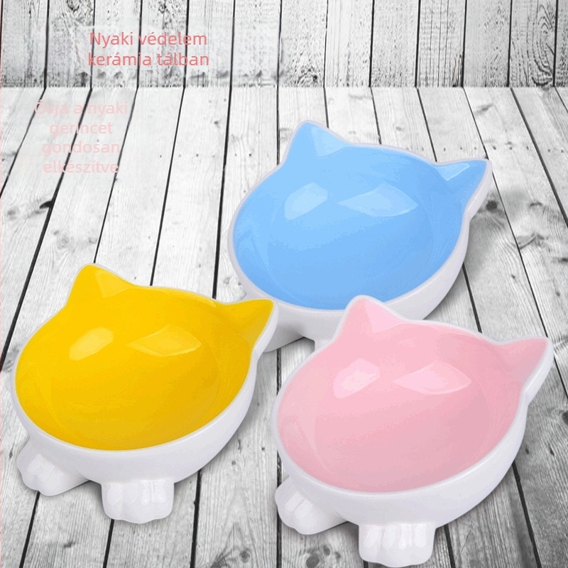 Döntött kerámia macska etető tál, nagy kapacitás, Zhejiang eredet, 24 darabos készlet