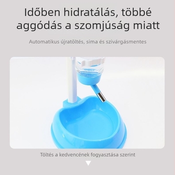 Műanyagból készült függő macska itató- és etetőtál automata etetővel – háziállat étkészlet
