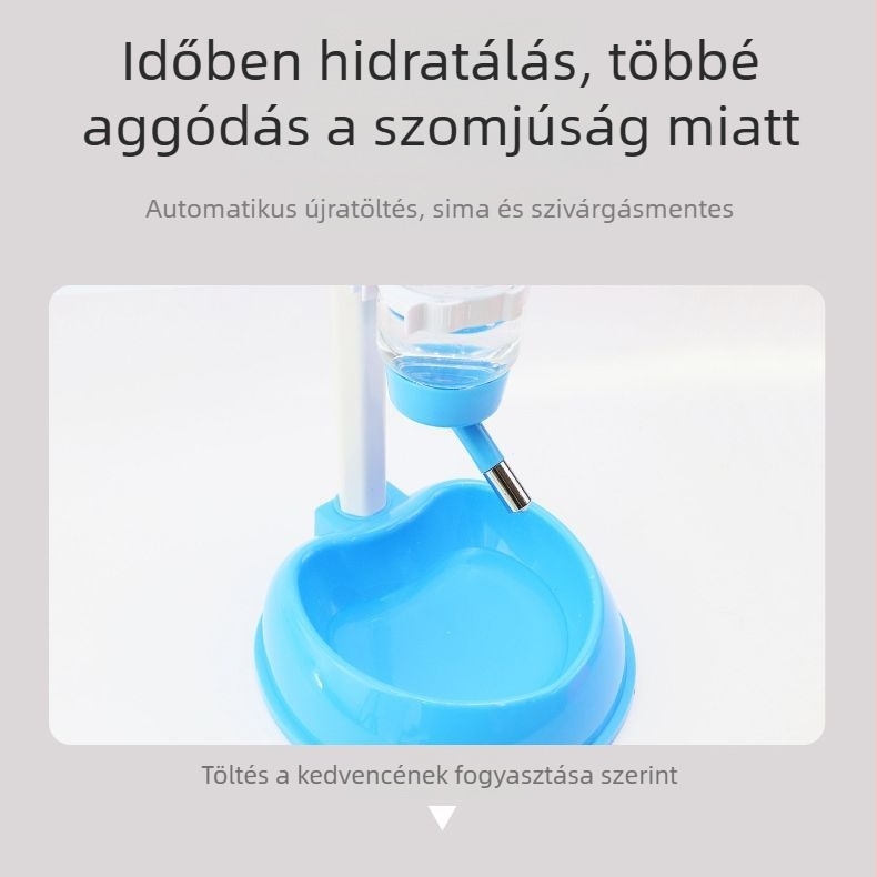 Műanyagból készült függő macska itató- és etetőtál automata etetővel – háziállat étkészlet