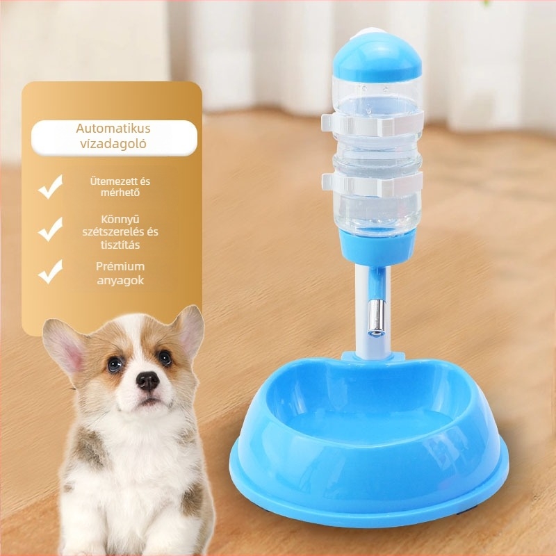 Műanyagból készült függő macska itató- és etetőtál automata etetővel – háziállat étkészlet