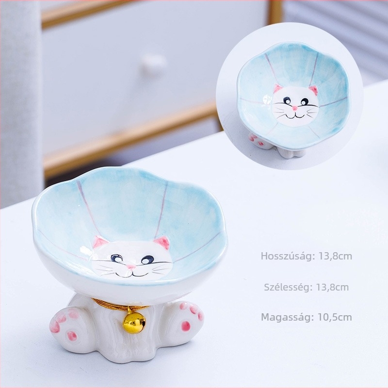 Kerámia macska tál macska arcú dizájn-nal, antiöntés