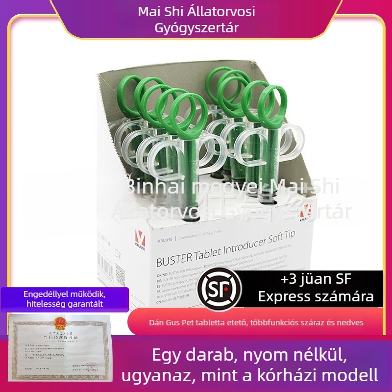 Kutyák és macskák számára gyógyszer beadó pálca — PP anyag, márka Danish gushi, doboz 100 darab