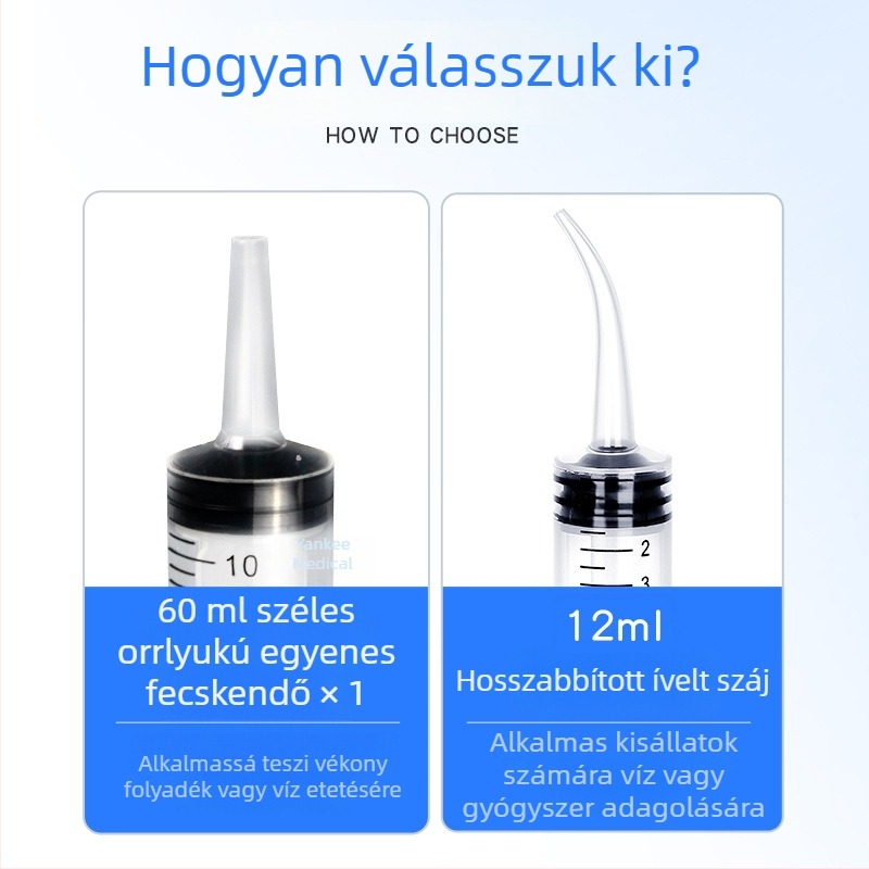 Macska etető szirinja — műanyag etető eszköz (Plastic; Cat; Brand: Through; Pet feeding tool)