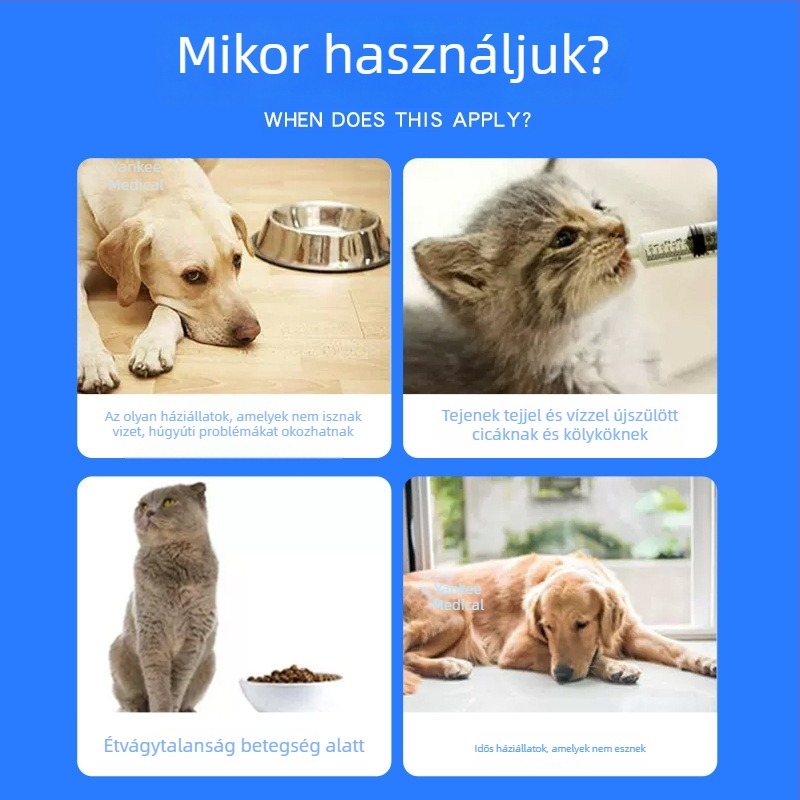 Macska etető szirinja — műanyag etető eszköz (Plastic; Cat; Brand: Through; Pet feeding tool)