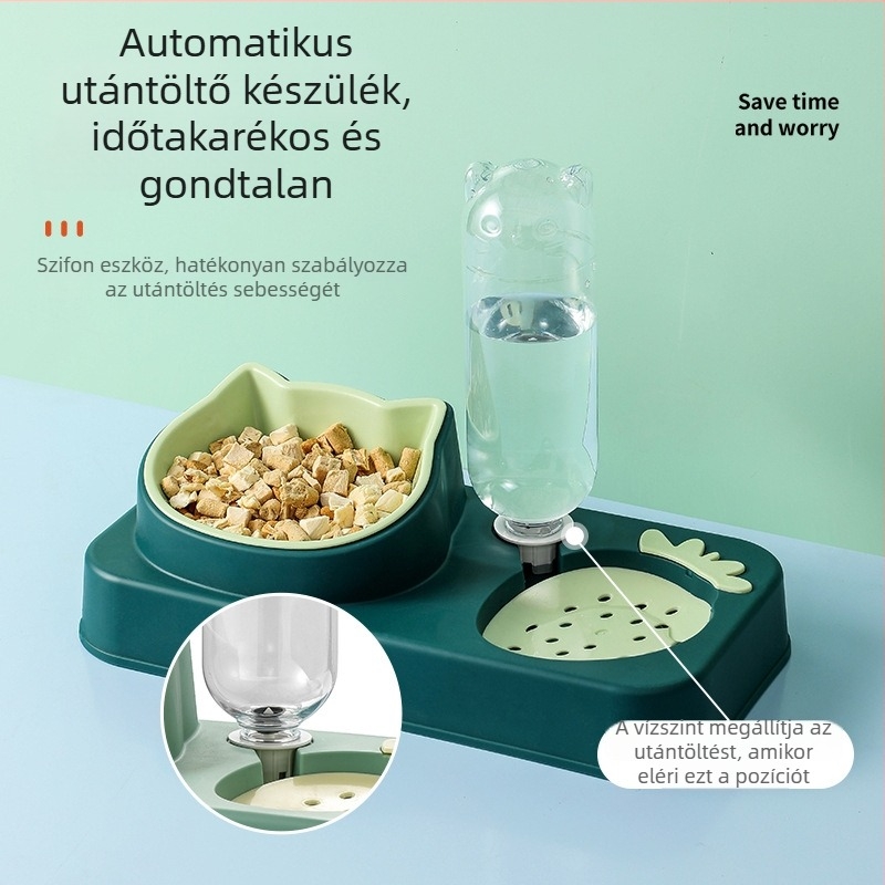 Eper alakú automata víztál háziállatoknak, macskáknak és kutyáknak, nyakvédő funkcióval