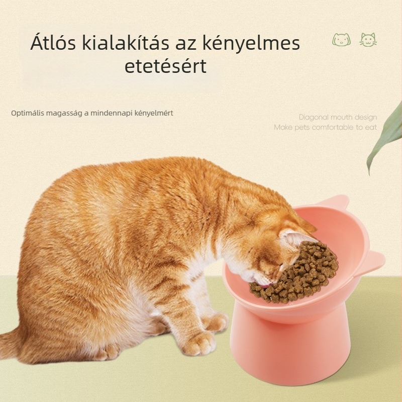 Macska tál – magas, műanyagból készült etetőedény