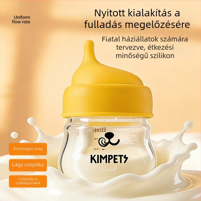 Puha szilikon cumi macskáknak és kölyökkutyáknak, harapásálló, hasfájás elleni