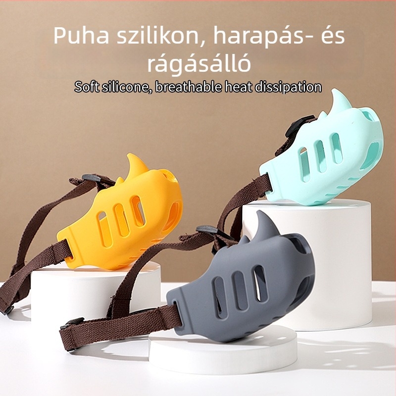Kutyaminta – harapás elleni, ugatás elleni és étkezés elleni eszköz; kis- és közepes méretű kutyáknak; márka Happy; anyag: Egyéb; IP engedély: Nincs