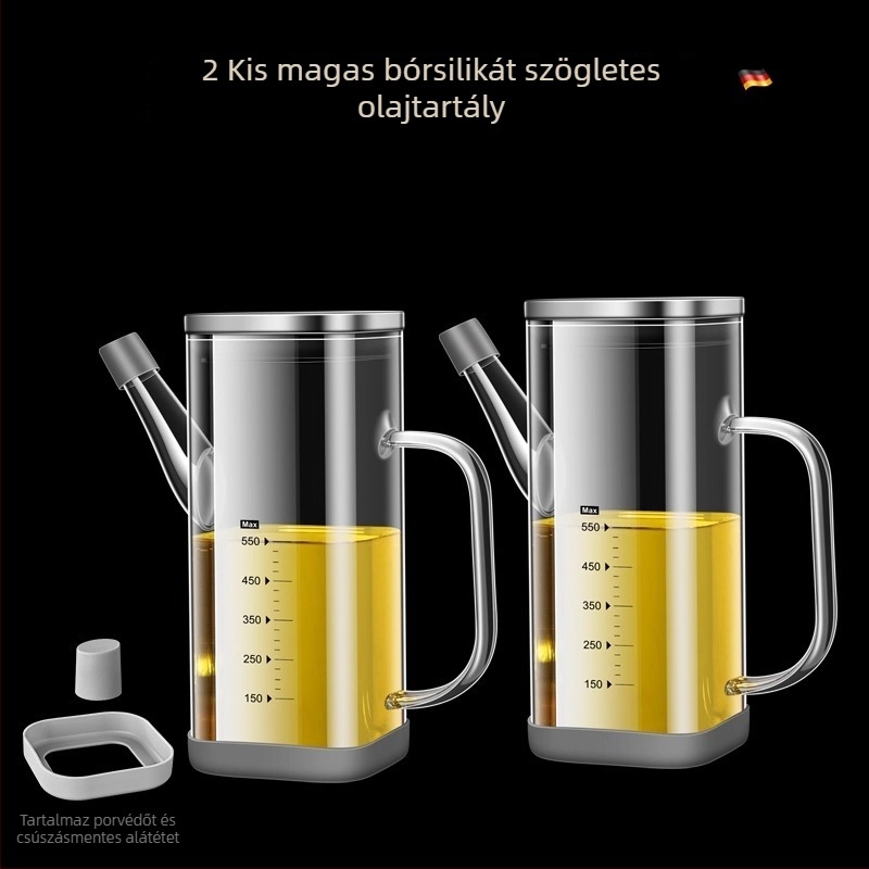 Hyvar üveges olajtartó, szivárgásmentes, konyhai fűszerertartó – szójaszószhoz, ecethez és olajhoz