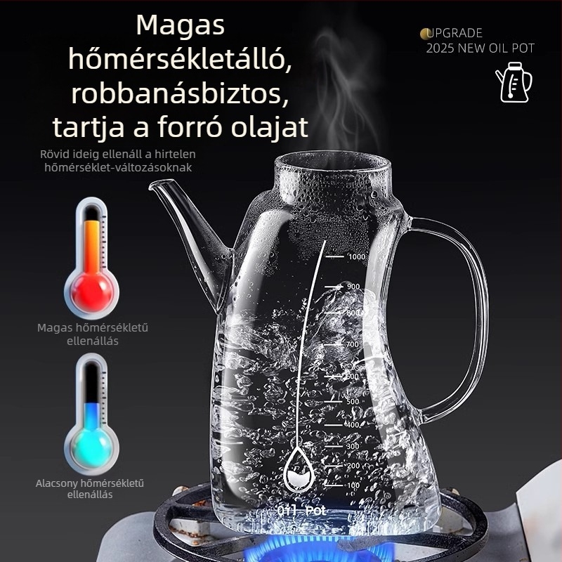 Üvegből készült olajtartó, Skandináv stílus, automatikus nyitás-zárás, Giant chen