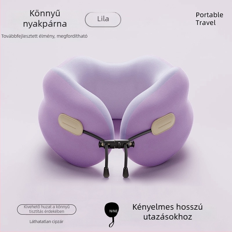 Memóriahabos nyakpárna, hordozható U-formájú utazópárna és pihenőpárna, nyaki gerinc-támogatás