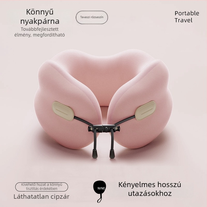 Memóriahabos nyakpárna, hordozható U-formájú utazópárna és pihenőpárna, nyaki gerinc-támogatás