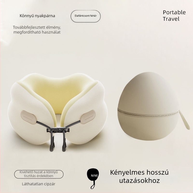 Memóriahabos nyakpárna, hordozható U-formájú utazópárna és pihenőpárna, nyaki gerinc-támogatás
