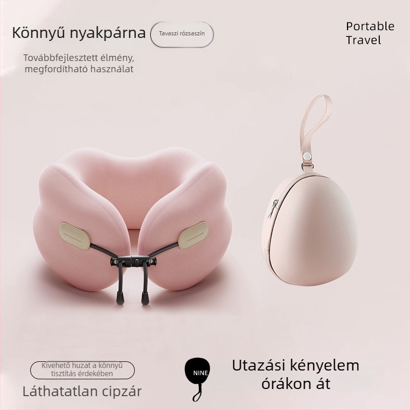 Memóriahabos nyakpárna, hordozható U-formájú utazópárna és pihenőpárna, nyaki gerinc-támogatás