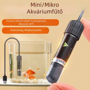 Akváriumba való fűtőrúd - mini termosztatikus fűtő, 10 W, üveg, modell Ql-222, Quanlong, 83 g