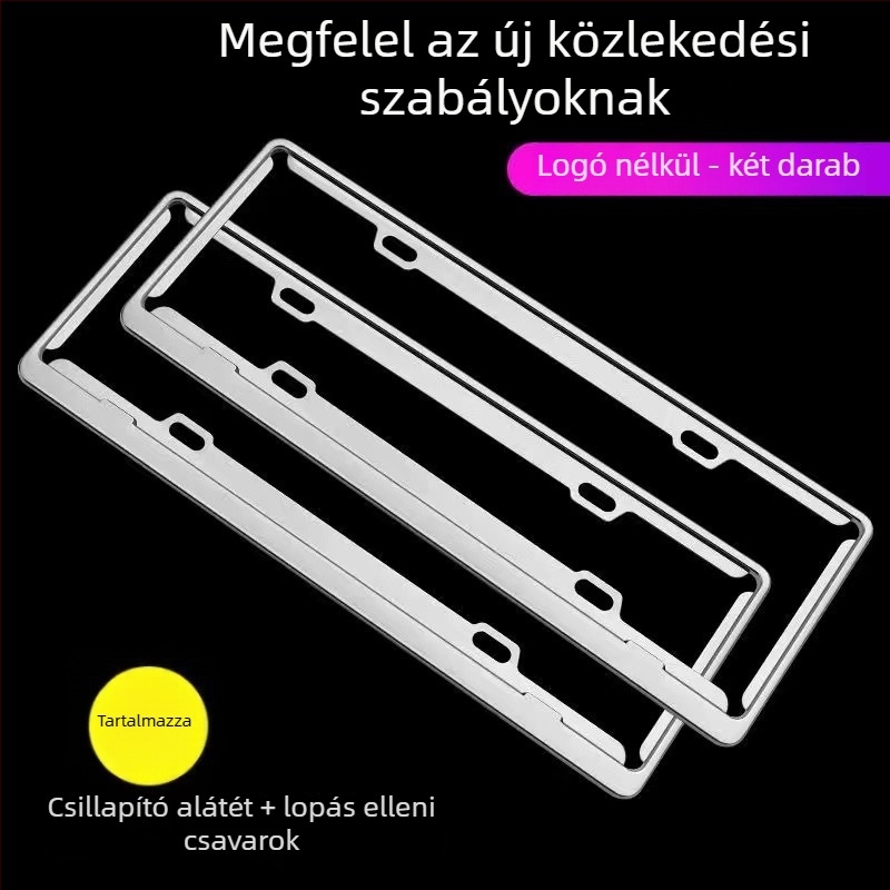 Szénszálas mintázatú rendszámtábla keret, alumínium-ötvözet, Modell Carbon 003, Alkatrész-szám Hy0068, Univerzális kompatibilitás